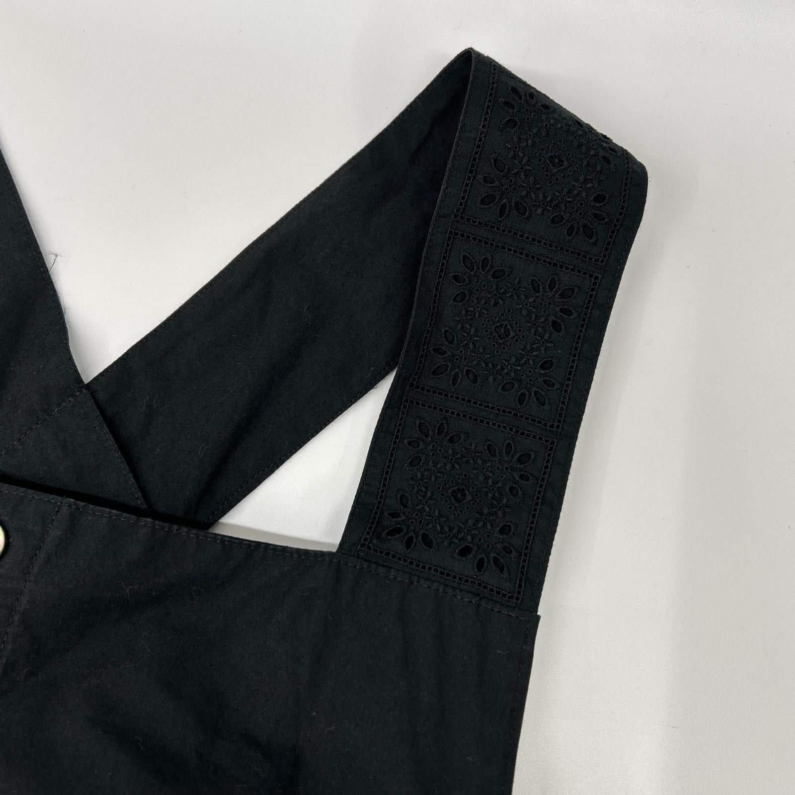 タオ TAO TI-A008 ブラック コットン カットワーク刺繍 キャミソールワンピース ワンピース
