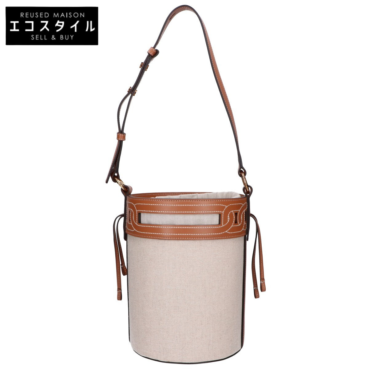 TOD'S トッズ 新品同様 XBWKTEKT200T3902PU キャンバス x カーフレザー Kate バケットバッグ ショルダーバッグ