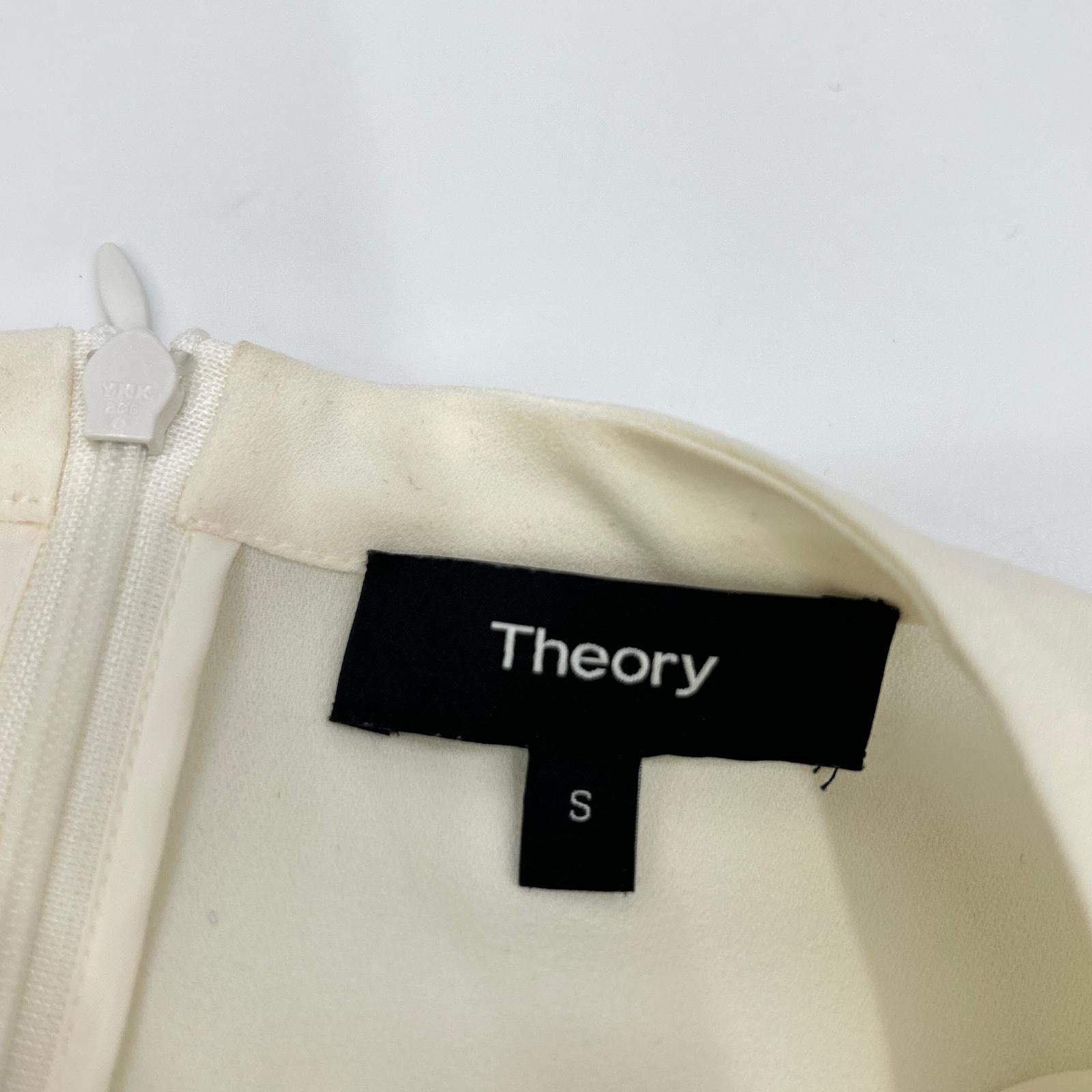 Theory セオリー 01-0108214-150 アイボリー ネックギャザー 長袖ブラウス トップス