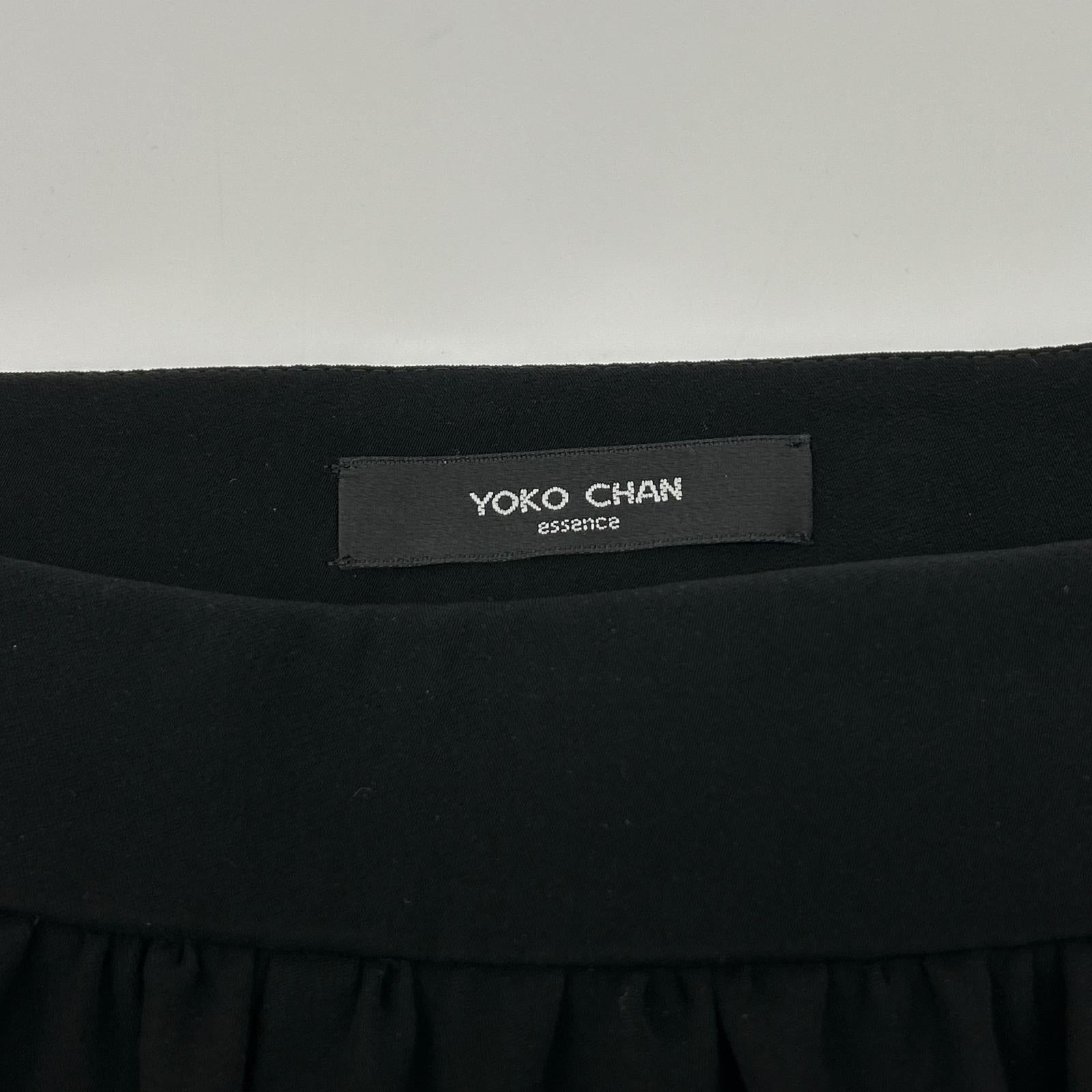 YOKOCHAN ヨーコチャン YEP-316-001 ブラック ギャザー クロップドパンツ ボトムス