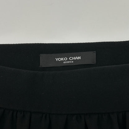 YOKOCHAN ヨーコチャン YEP-316-001 ブラック ギャザー クロップドパンツ ボトムス