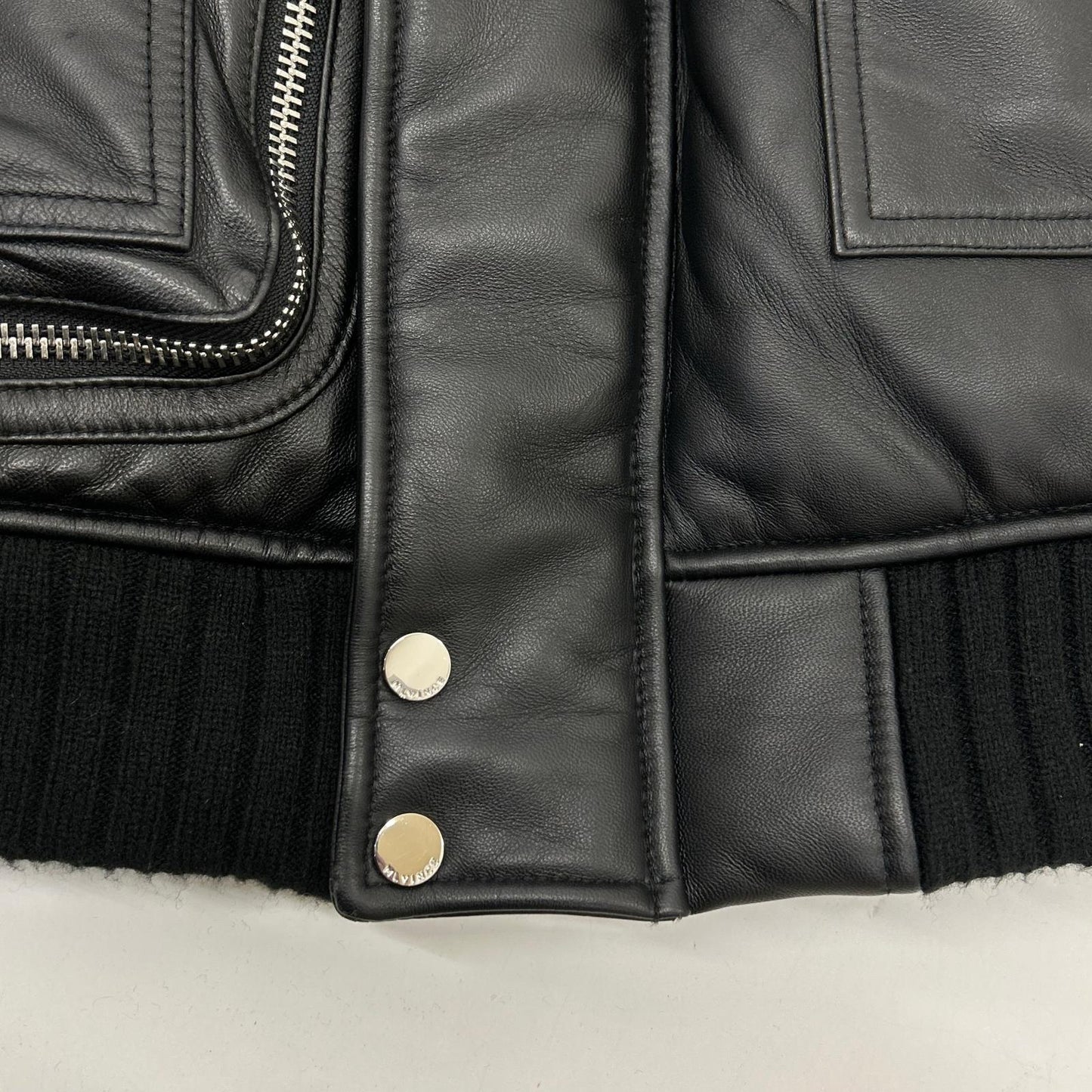 MLVINCE MLVINCE Black Lamb Leather N-2B Fur-Trimmed Jacket Jacket