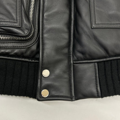 MLVINCE MLVINCE Black Lamb Leather N-2B Fur-Trimmed Jacket Jacket