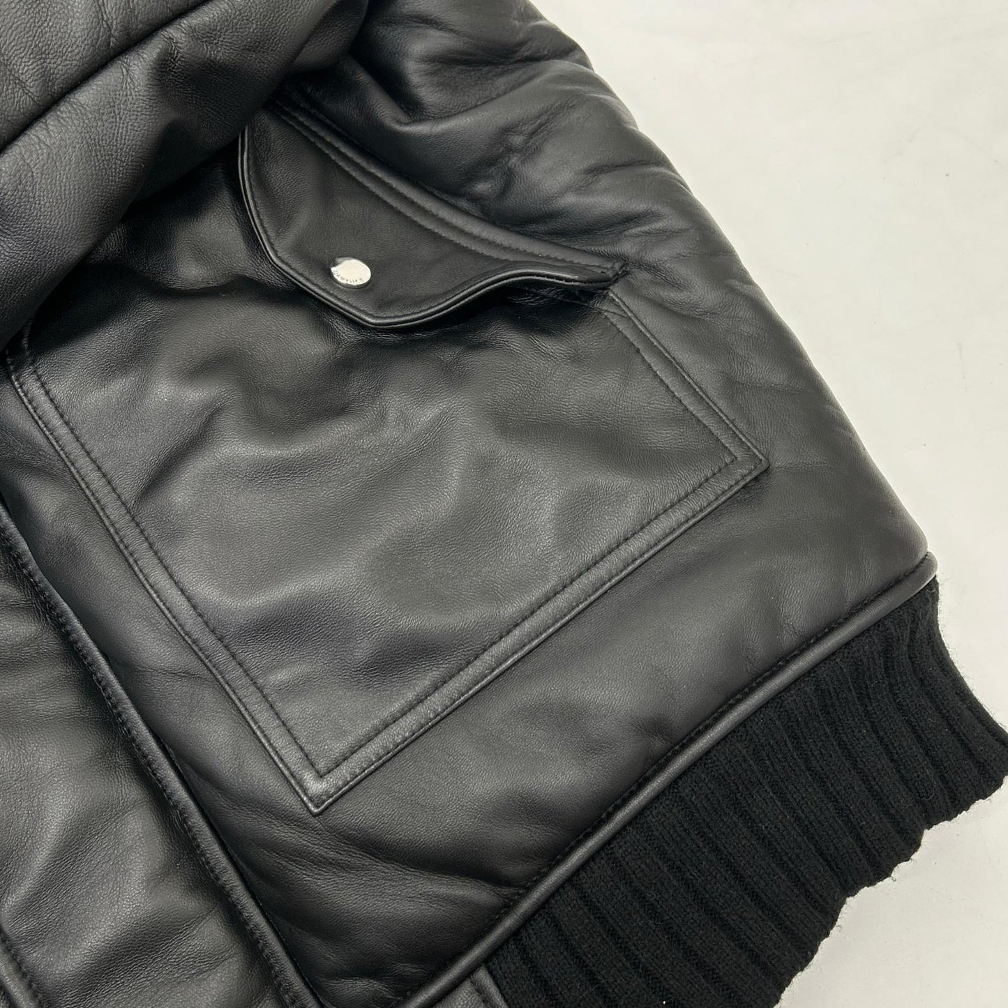MLVINCE MLVINCE Black Lamb Leather N-2B Fur-Trimmed Jacket Jacket