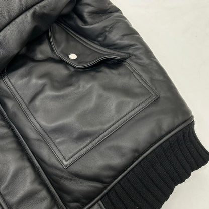 MLVINCE MLVINCE Black Lamb Leather N-2B Fur-Trimmed Jacket Jacket