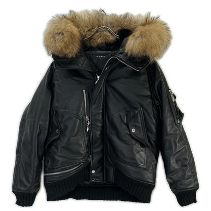 MLVINCE MLVINCE Black Lamb Leather N-2B Fur-Trimmed Jacket Jacket