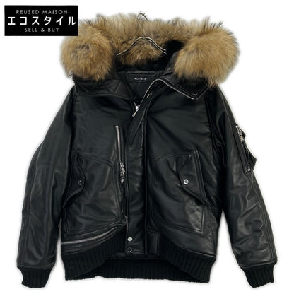 MLVINCE MLVINCE Black Lamb Leather N-2B Fur-Trimmed Jacket Jacket