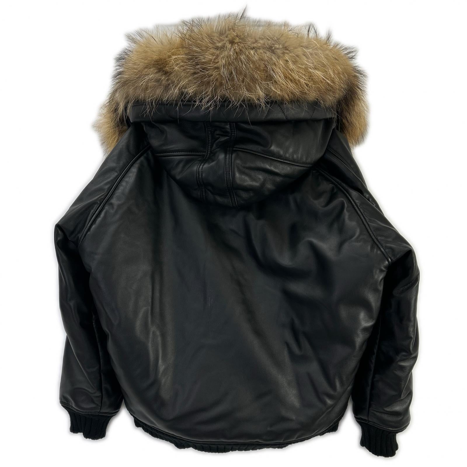 MLVINCE MLVINCE Black Lamb Leather N-2B Fur-Trimmed Jacket Jacket