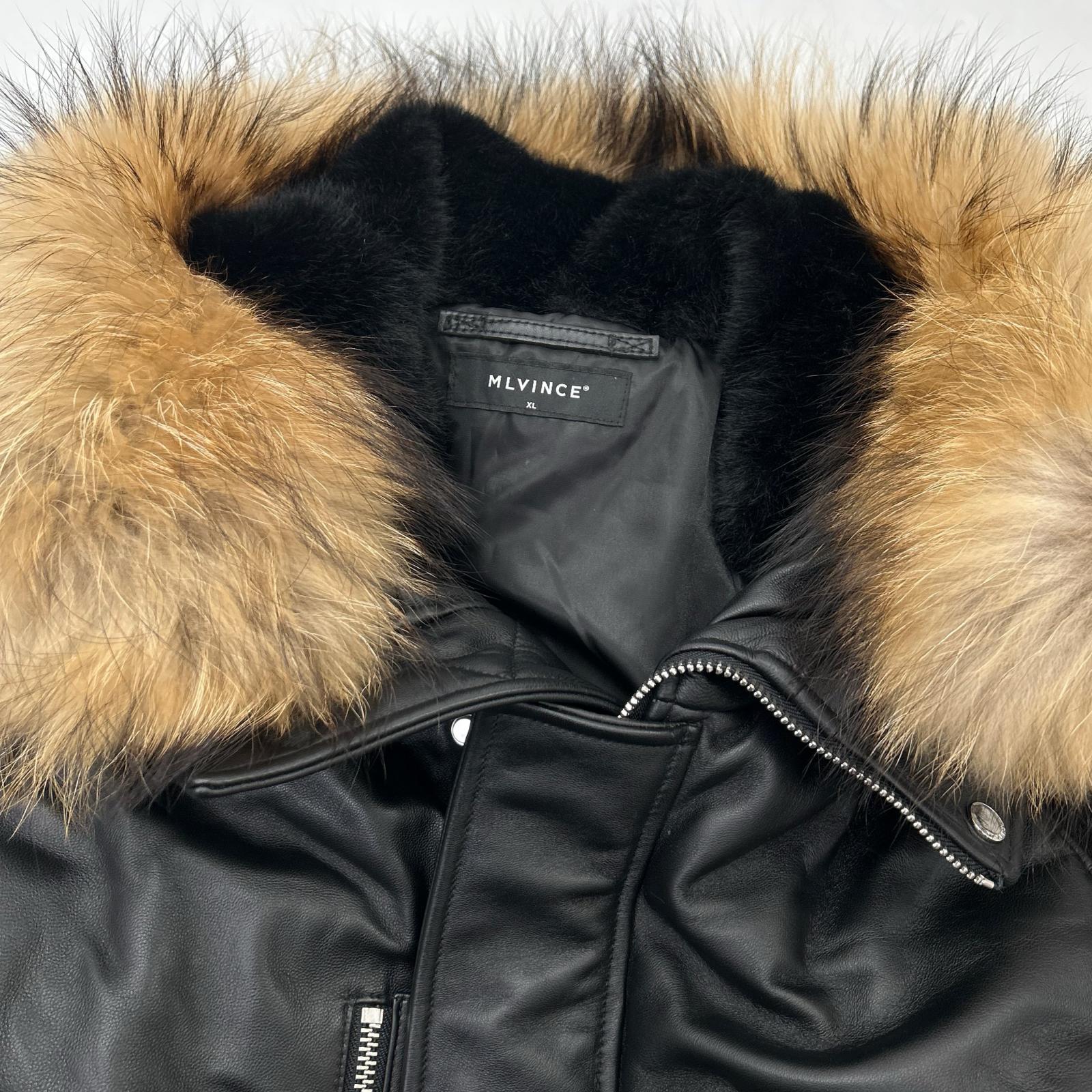 MLVINCE MLVINCE Black Lamb Leather N-2B Fur-Trimmed Jacket Jacket