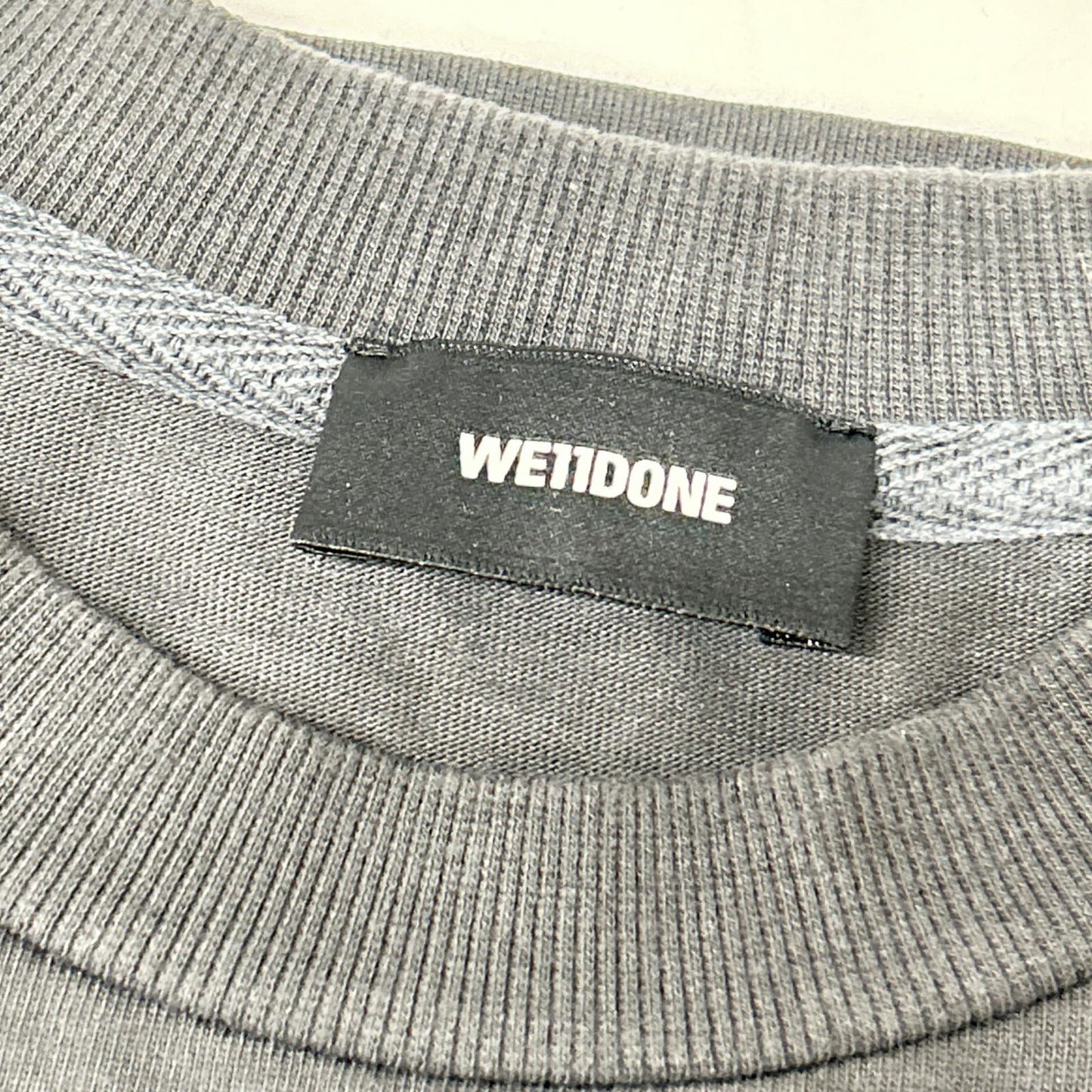 WE11DONE ウェルダン WD-TP7-20-100 ブラック×ホワイト オーバーサイズ Tシャツ トップス