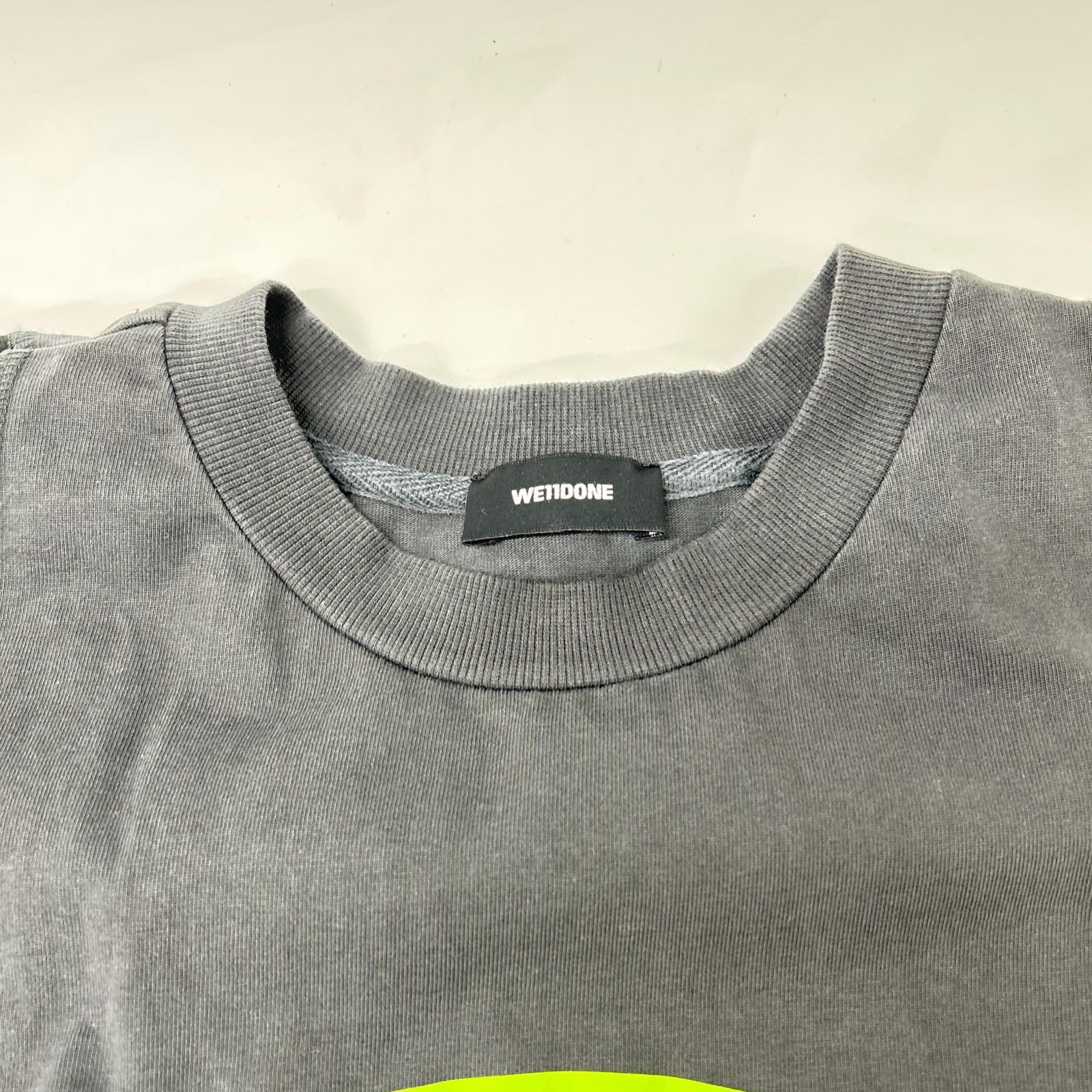 WE11DONE ウェルダン WD-TP7-20-100 ブラック×ホワイト オーバーサイズ Tシャツ トップス