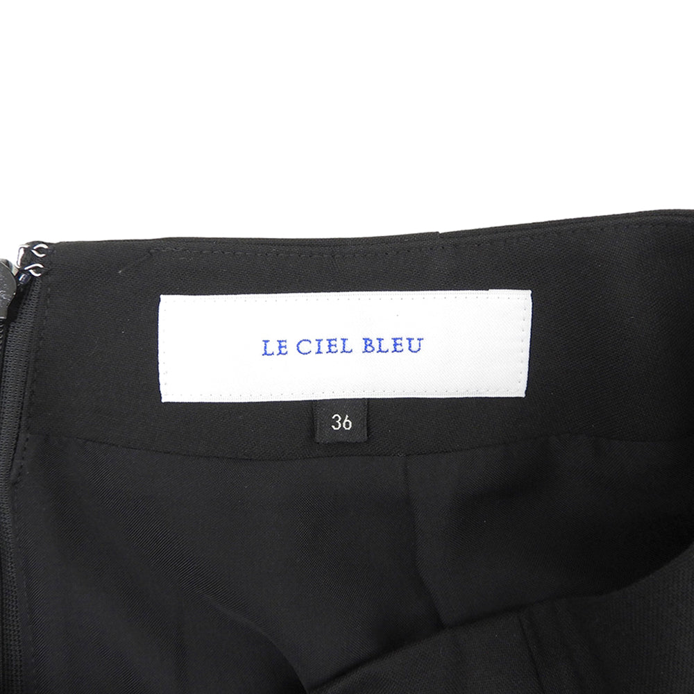 LE CIEL BLEU ルシェルブルー 美品 シアーブレンド ペンシルスカート レディース ブラック 36 24SS スカート