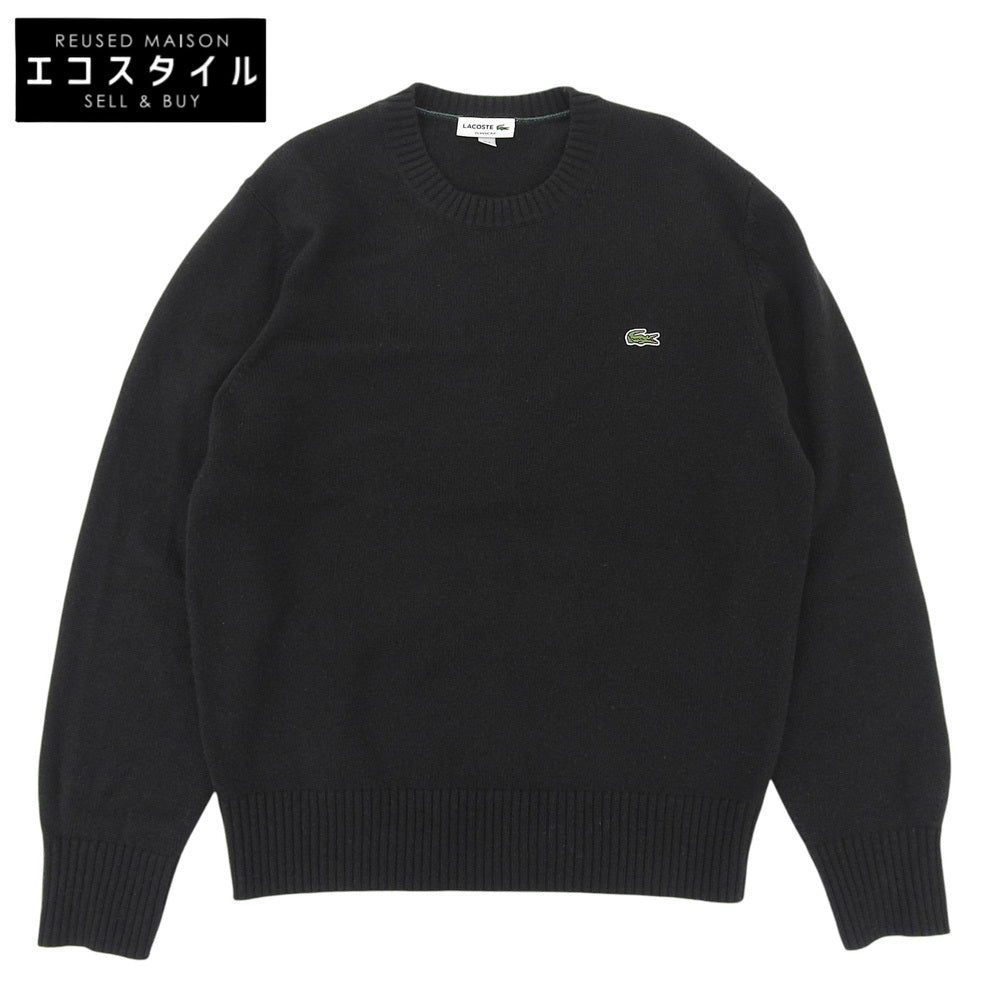 Lacoste ラコステ エッセンシャル ウール ニット セーター トップス メンズ ブラック M AH2916 トップス