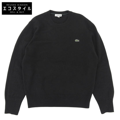 Lacoste ラコステ エッセンシャル ウール ニット セーター トップス メンズ ブラック M AH2916 トップス