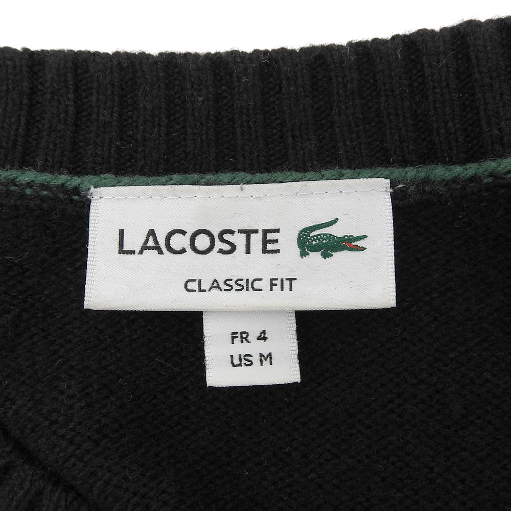 Lacoste ラコステ エッセンシャル ウール ニット セーター トップス メンズ ブラック M AH2916 トップス