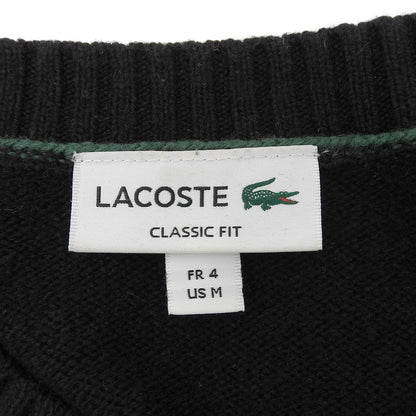 Lacoste ラコステ エッセンシャル ウール ニット セーター トップス メンズ ブラック M AH2916 トップス