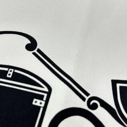 HERMES エルメス ホワイト×グレー ツイルレーヌ・ノースリーブニット トップス