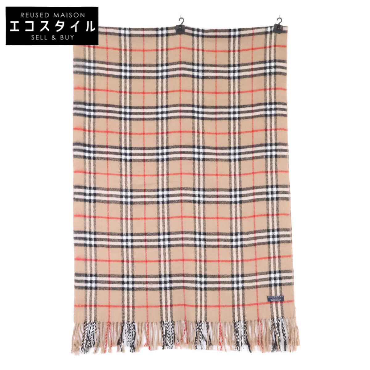 Burberry LONDON バーバリーロンドン ノバチェック ウール フリンジ マフラー