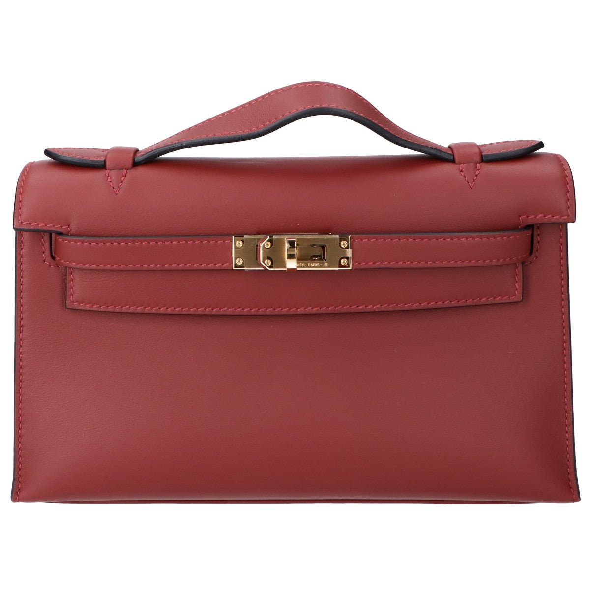 HERMES エルメス G刻印 ルージュアッシュ ヴォースイフト G金具 ポシェットケリー ハンドバッグ