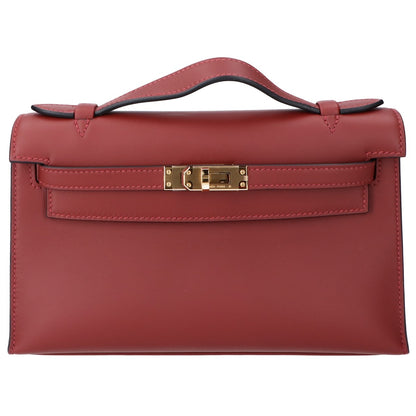 HERMES エルメス G刻印 ルージュアッシュ ヴォースイフト G金具 ポシェットケリー ハンドバッグ