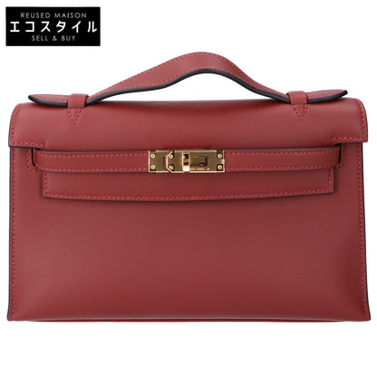 HERMES エルメス G刻印 ルージュアッシュ ヴォースイフト G金具 ポシェットケリー ハンドバッグ
