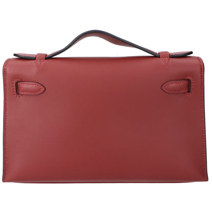 HERMES エルメス G刻印 ルージュアッシュ ヴォースイフト G金具 ポシェットケリー ハンドバッグ