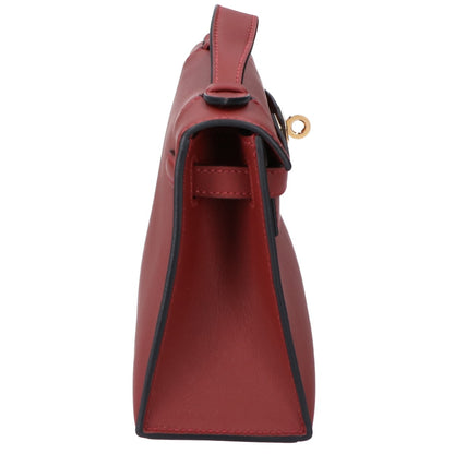 HERMES エルメス G刻印 ルージュアッシュ ヴォースイフト G金具 ポシェットケリー ハンドバッグ