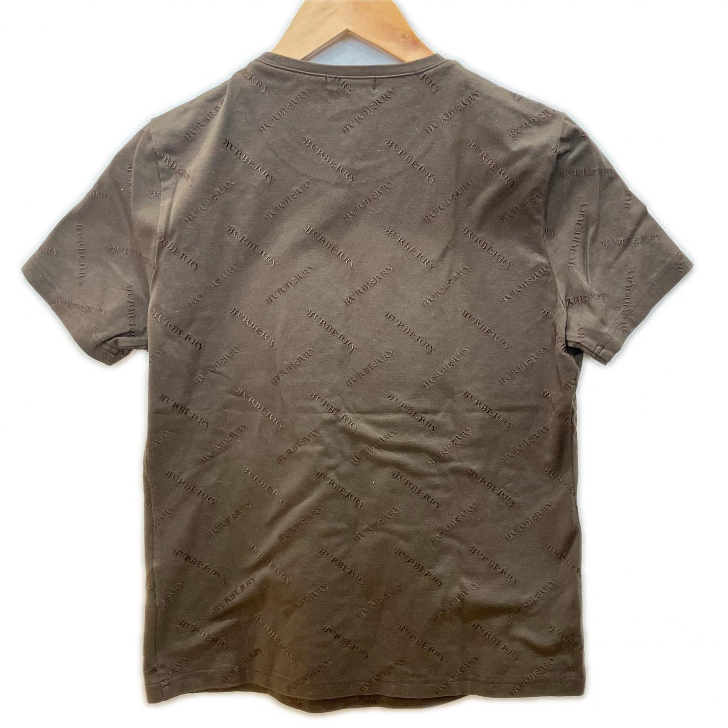 Burberry LONDON バーバリーロンドン FAA16-329 ブラウン ロゴ刺繍 総柄 Tシャツ トップス