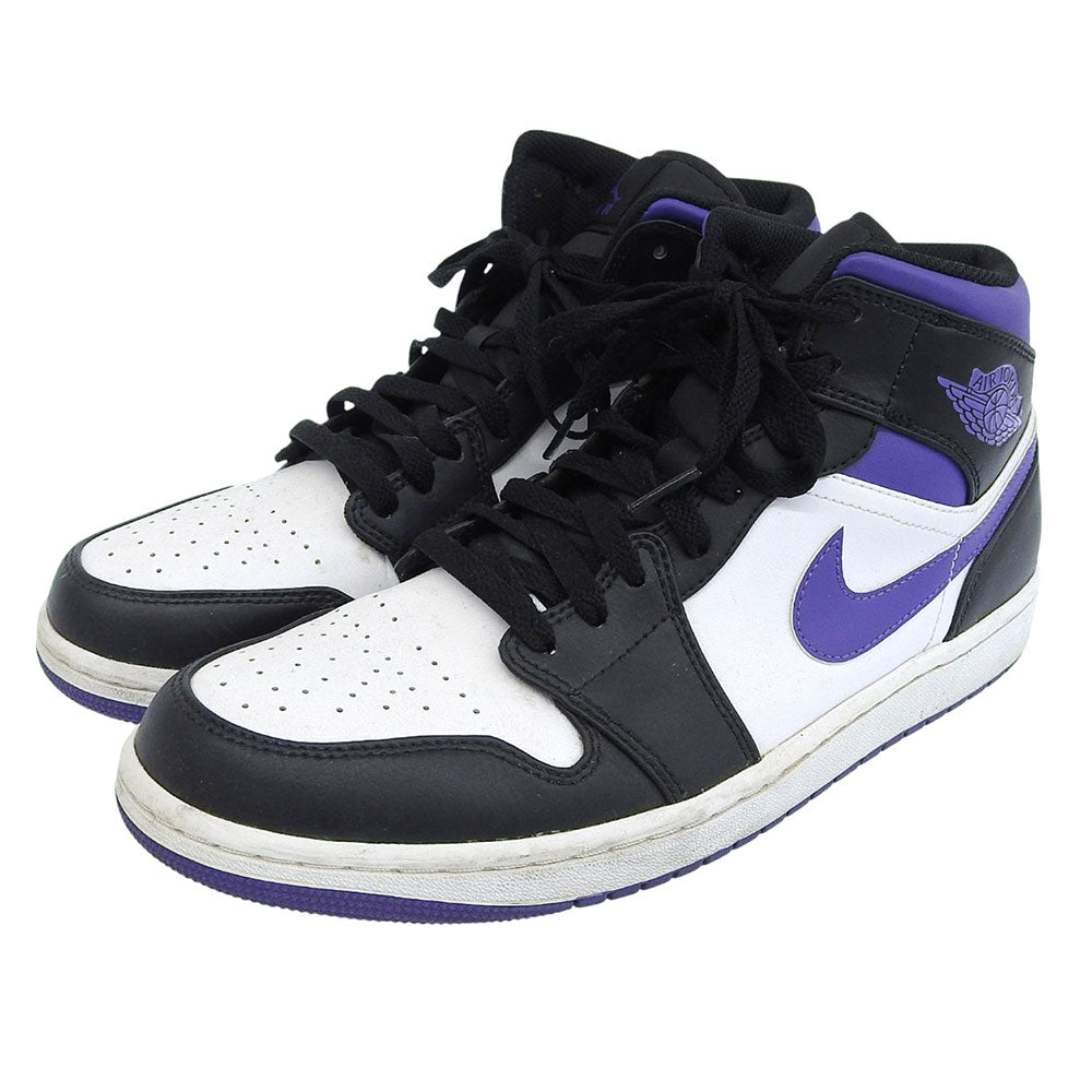NIKE ナイキ AJ1B ミッド ハイカット スニーカー シューズ メンズ ブラック/コート パープル 28.5cm 554724-095 シューズ