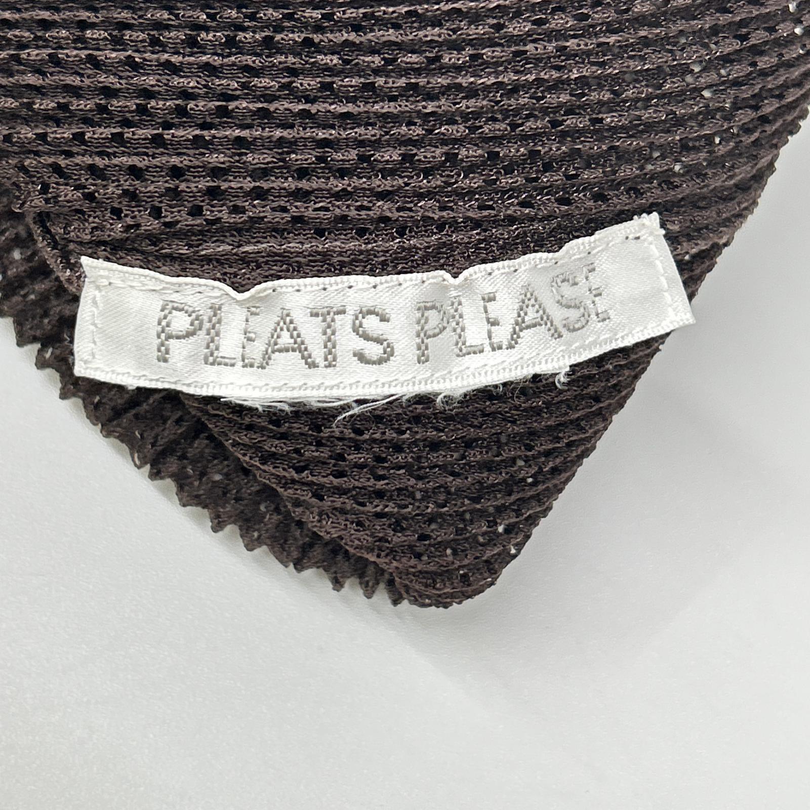 PLEATS PLEASE プリーツプリーズ ブラウン ポリエステル メッシュ トップス トップス
