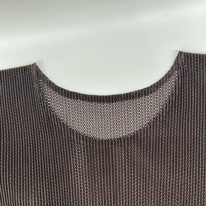 PLEATS PLEASE プリーツプリーズ ブラウン ポリエステル メッシュ トップス トップス