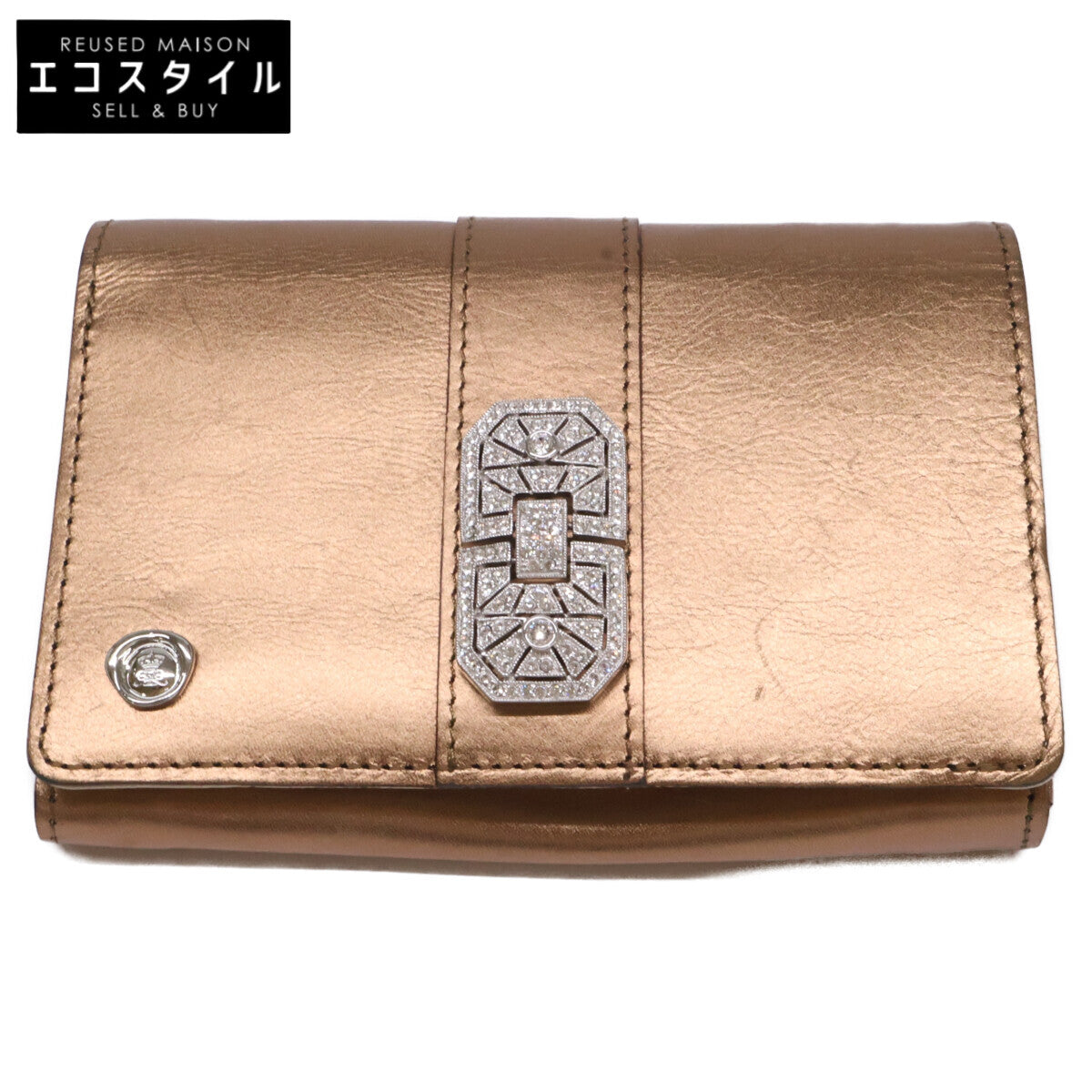 A.D.M.J. Accessoires De Mademoiselle ADMJ アールデコ スワロフスキー 二つ折り財布 二つ折り財布（小銭入れあり）