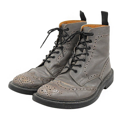 Tricker's トリッカーズ ウィングチップ ドレスアップシューズ メンズ レザー グレー 9 1/2 2S08 シューズ
