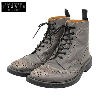 Tricker's トリッカーズ ウィングチップ ドレスアップシューズ メンズ レザー グレー 9 1/2 2S08 シューズ