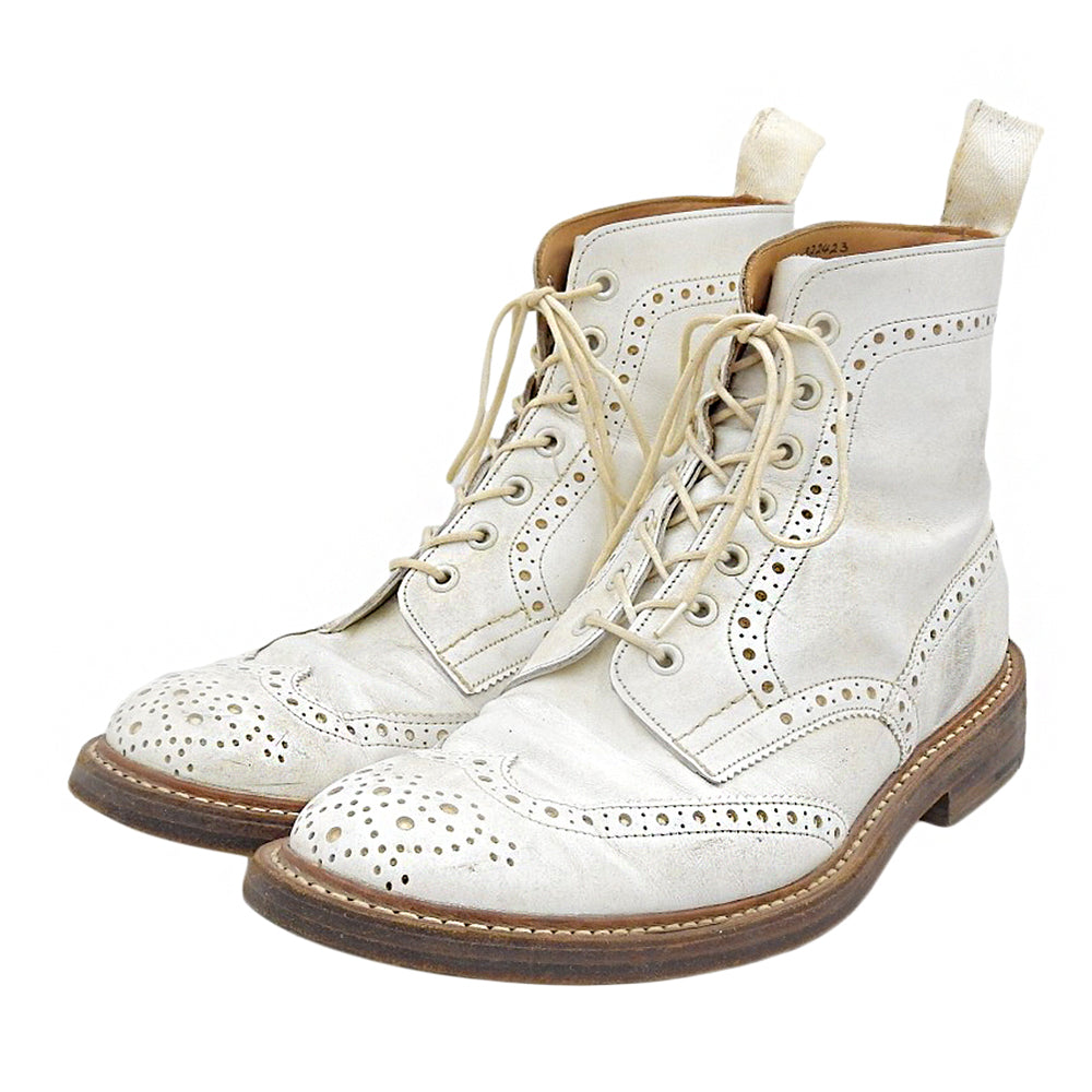 Tricker's トリッカーズ MALTON レザー ホワイトカントリーブーツ シューズ メンズ ホワイト 8 1/2 M2508 シューズ