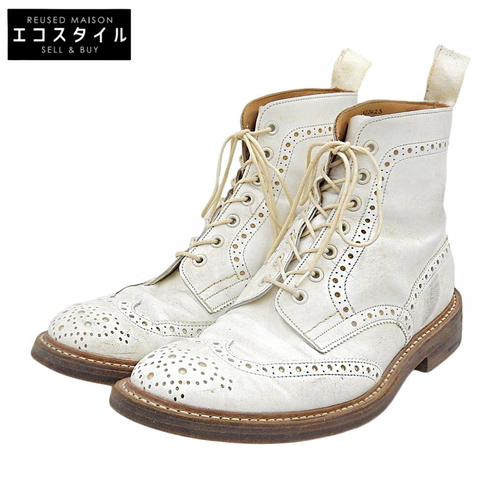 Tricker's トリッカーズ MALTON レザー ホワイトカントリーブーツ シューズ メンズ ホワイト 8 1/2 M2508 シューズ
