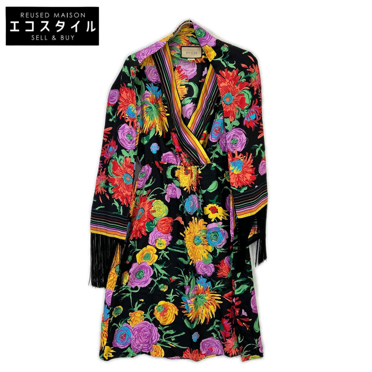 GUCCI × Ken Scott 650508 floral dress with stole