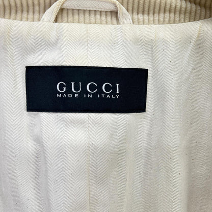 GUCCI グッチ 308171 Z3511 アイボリー コーデュロイ ダブルブレスト ハーフ コート ジャケット