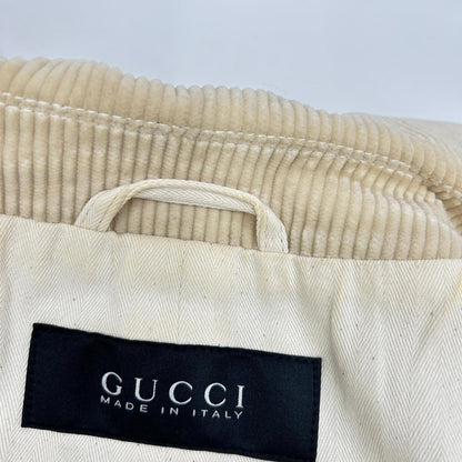 GUCCI グッチ 308171 Z3511 アイボリー コーデュロイ ダブルブレスト ハーフ コート ジャケット