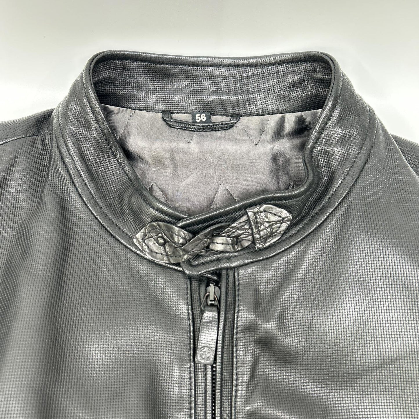 GIORGIOARMANI ジョルジオアルマーニ ブラック シングル チンストラップレザージャケット ジャケット