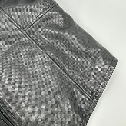 GIORGIOARMANI ジョルジオアルマーニ ブラック シングル チンストラップレザージャケット ジャケット