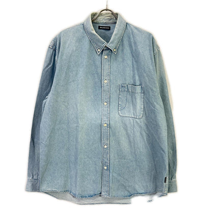 BALENCIAGA バレンシアガ 557558 18SS ブルー BACK LOGO DENIM SHIRT トップス