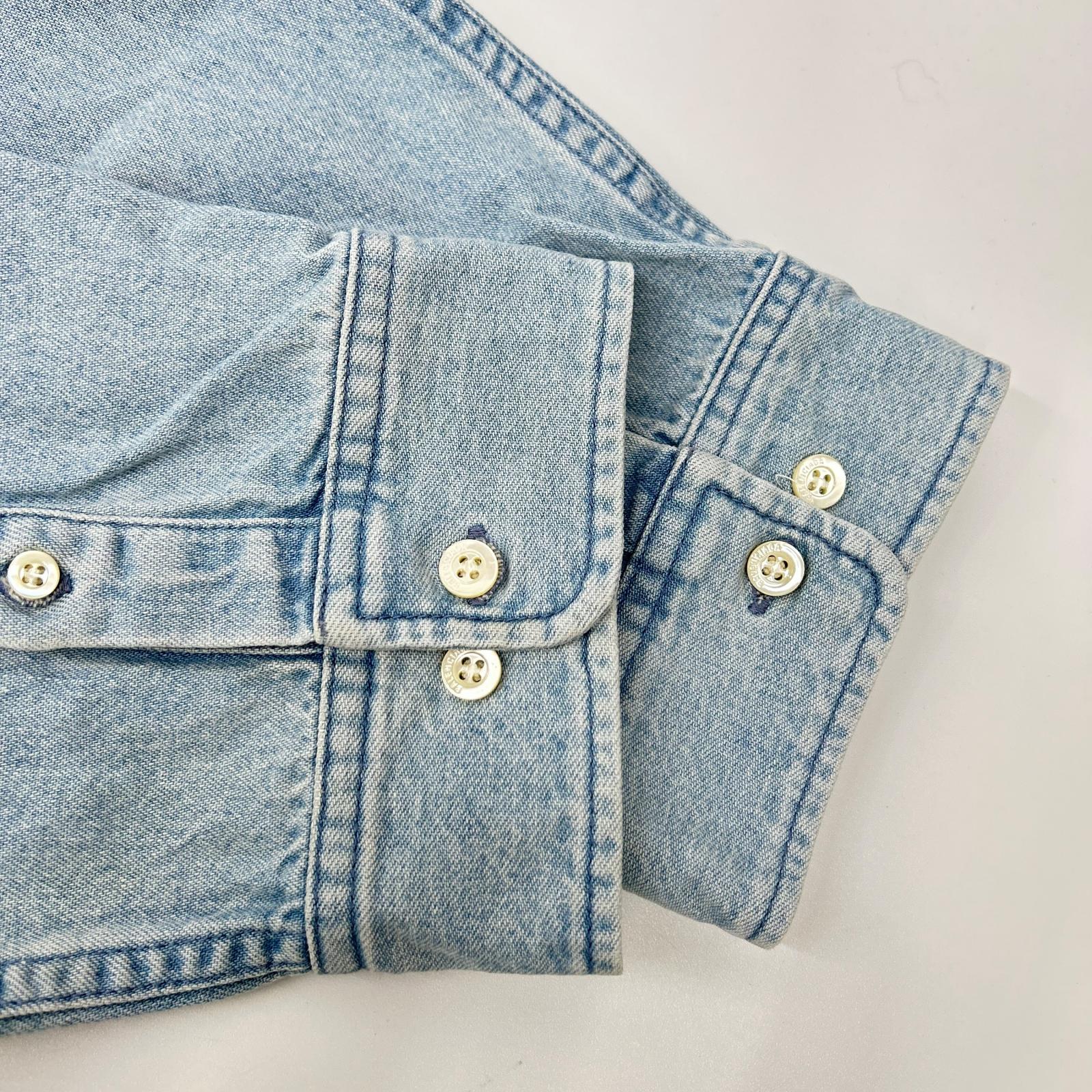 BALENCIAGA バレンシアガ 557558 18SS ブルー BACK LOGO DENIM SHIRT トップス