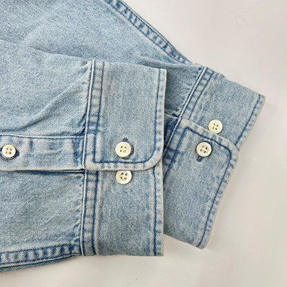 BALENCIAGA バレンシアガ 557558 18SS ブルー BACK LOGO DENIM SHIRT トップス
