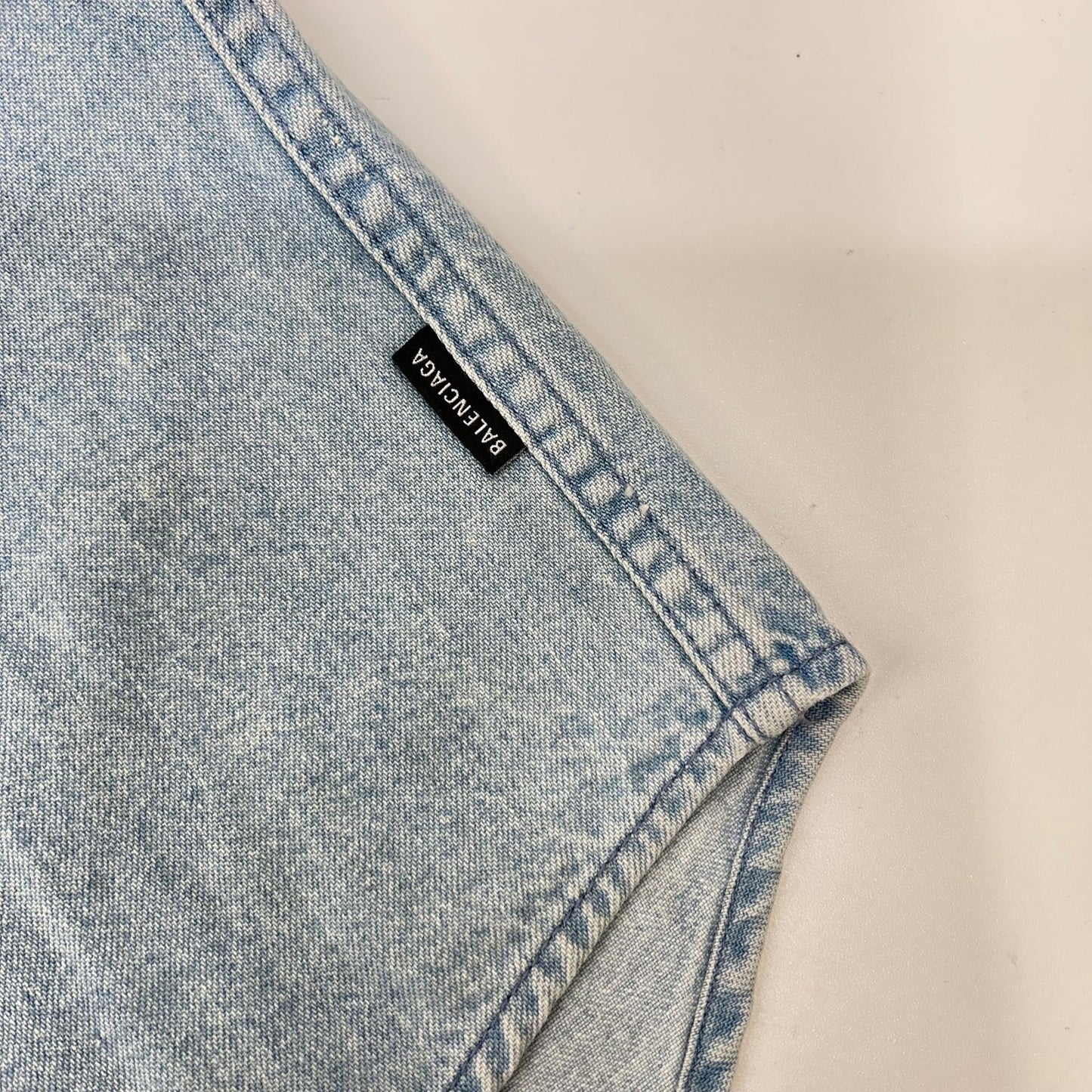 BALENCIAGA バレンシアガ 557558 18SS ブルー BACK LOGO DENIM SHIRT トップス