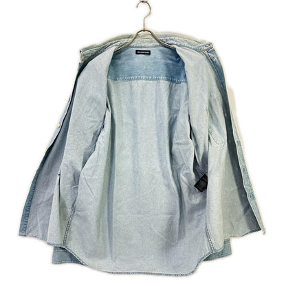 BALENCIAGA バレンシアガ 557558 18SS ブルー BACK LOGO DENIM SHIRT トップス