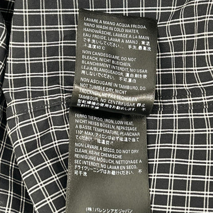 BALENCIAGA バレンシアガ 5556878 18SS ブラック バックロゴプリント チェック 長袖シャツ トップス