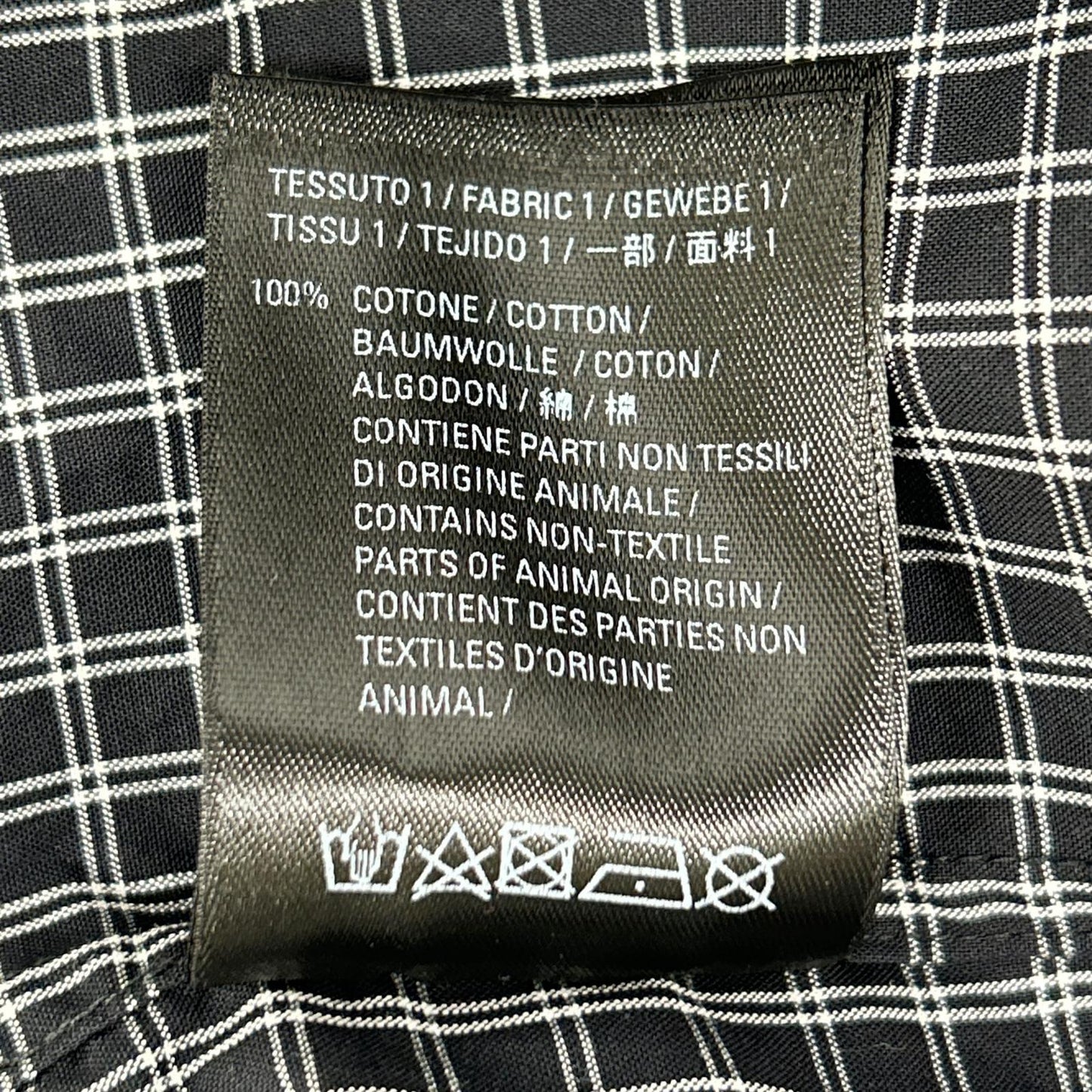 BALENCIAGA バレンシアガ 5556878 18SS ブラック バックロゴプリント チェック 長袖シャツ トップス