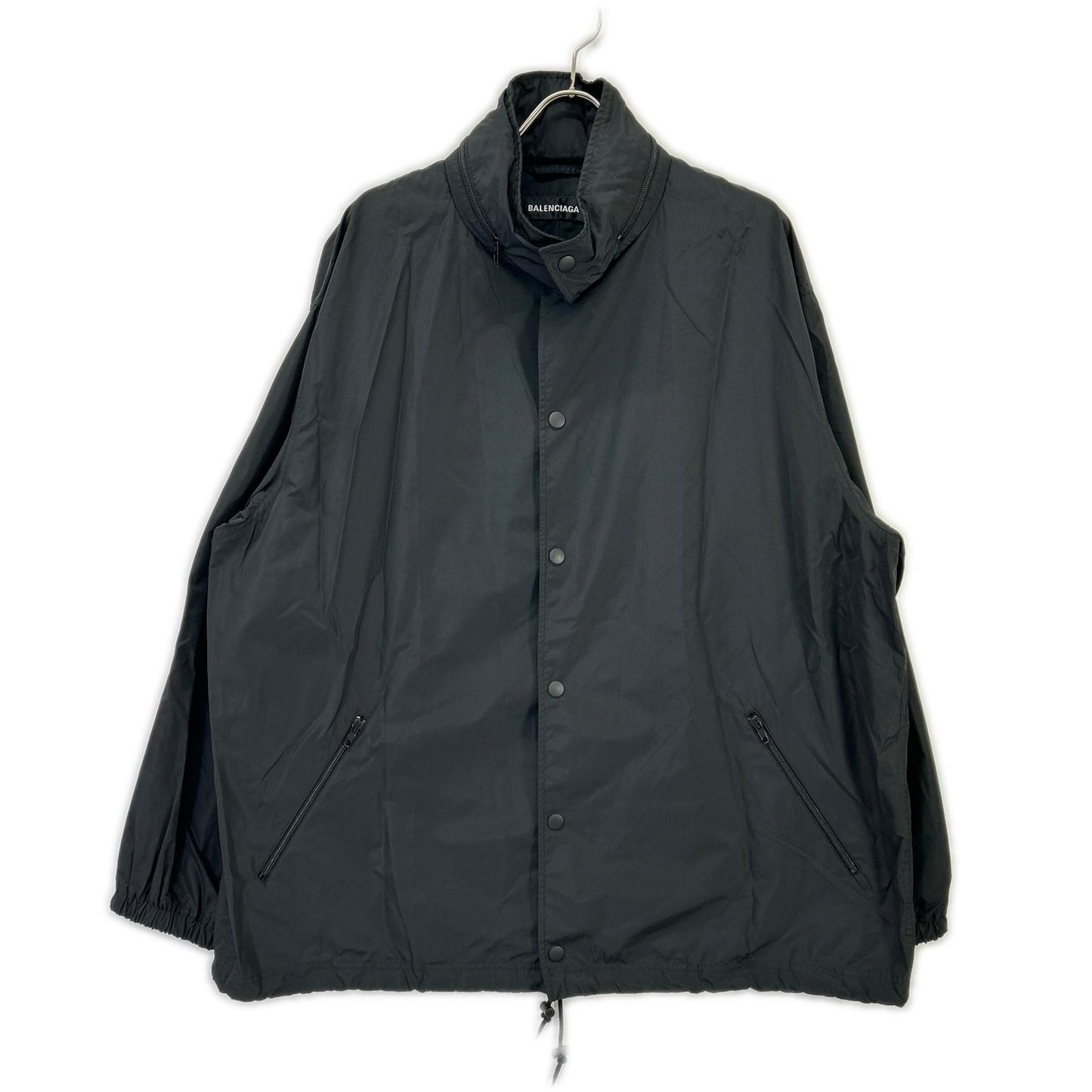 BALENCIAGA バレンシアガ 556238 18年製　ブラック バックロゴナイロンジャケット ジャケット