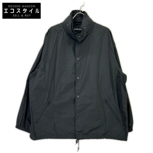 BALENCIAGA バレンシアガ 556238 18年製　ブラック バックロゴナイロンジャケット ジャケット